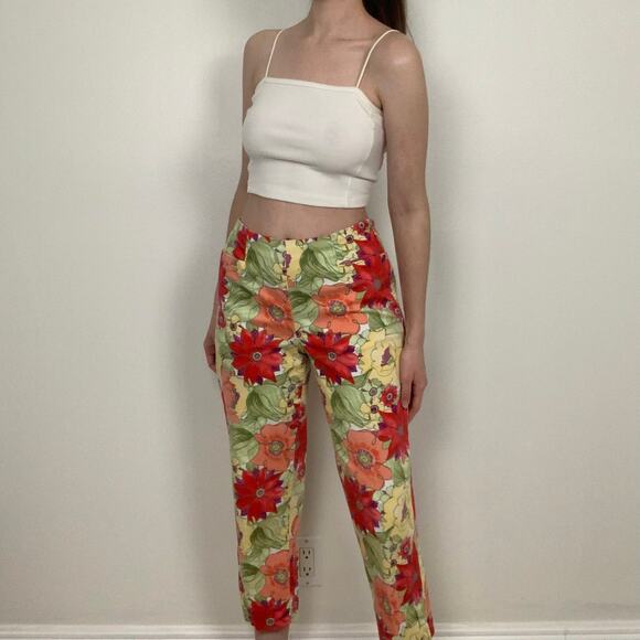 Talbots Floral High Waisted Crop Pants - Picture 9 of 10